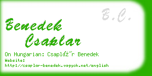 benedek csaplar business card